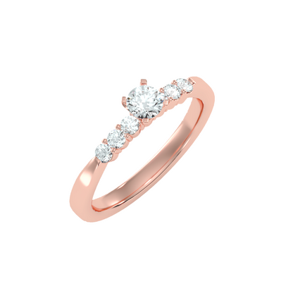 Solitaire ring with accent stones .52 ct