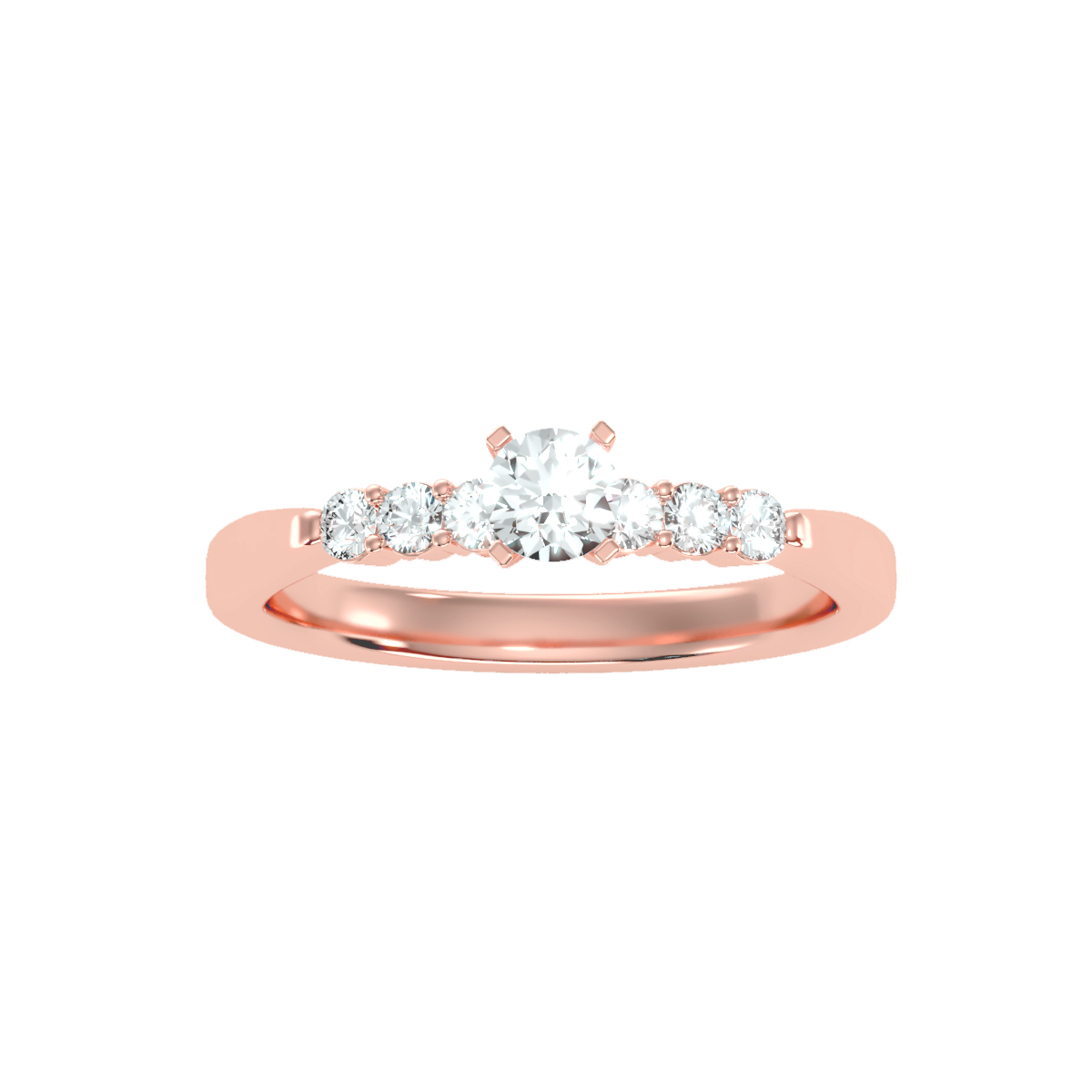 Solitaire ring with accent stones .52 ct