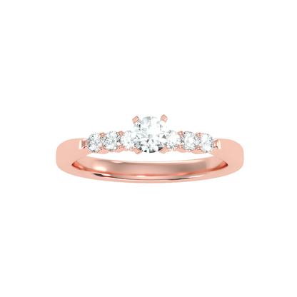 Solitaire ring with accent stones .52 ct