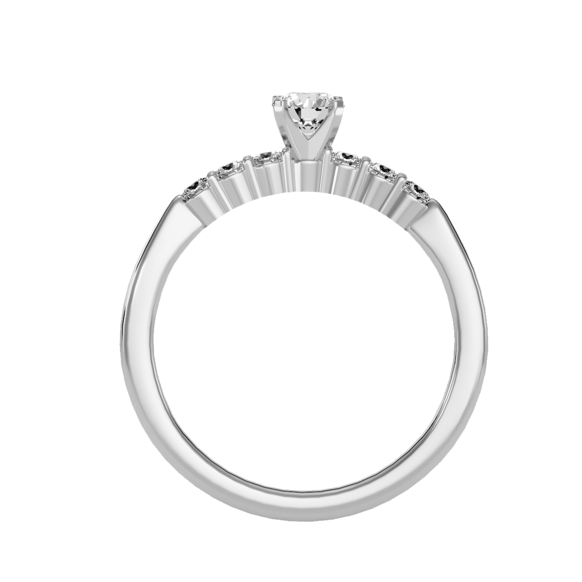 Solitaire ring with accent stones .52 ct