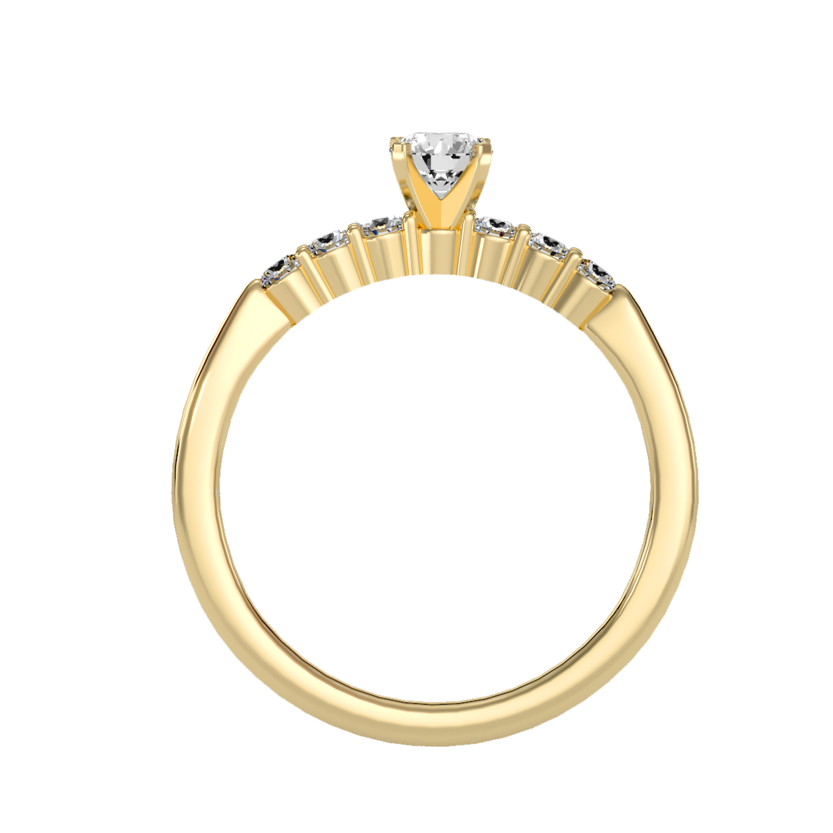 Solitaire ring with accent stones .52 ct