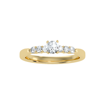 Solitaire ring with accent stones .52 ct