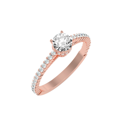 Solitaire ring with accent stones .96 ct