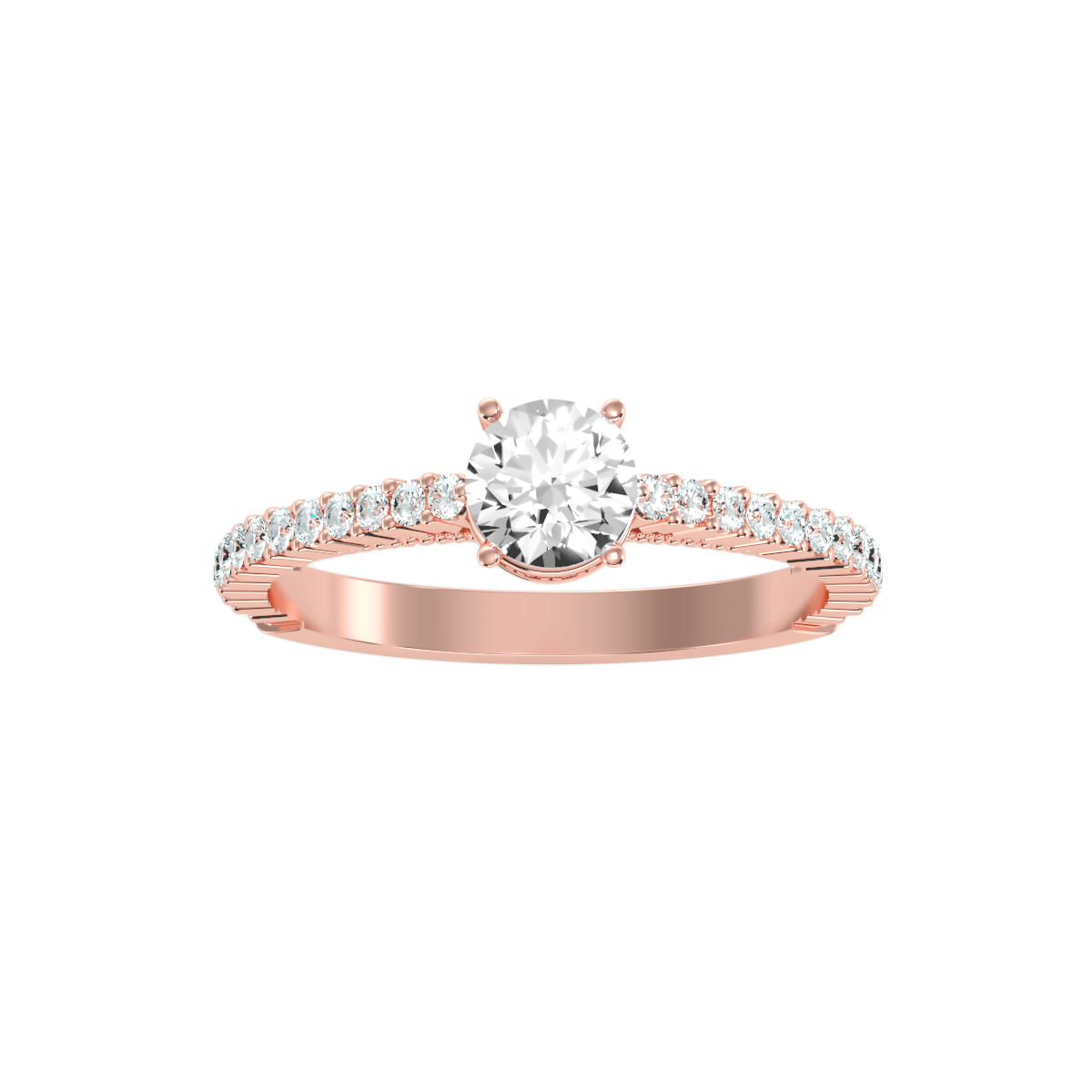 Solitaire ring with accent stones .96 ct