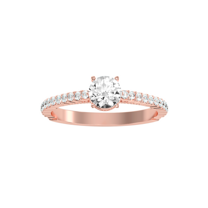 Solitaire ring with accent stones .96 ct