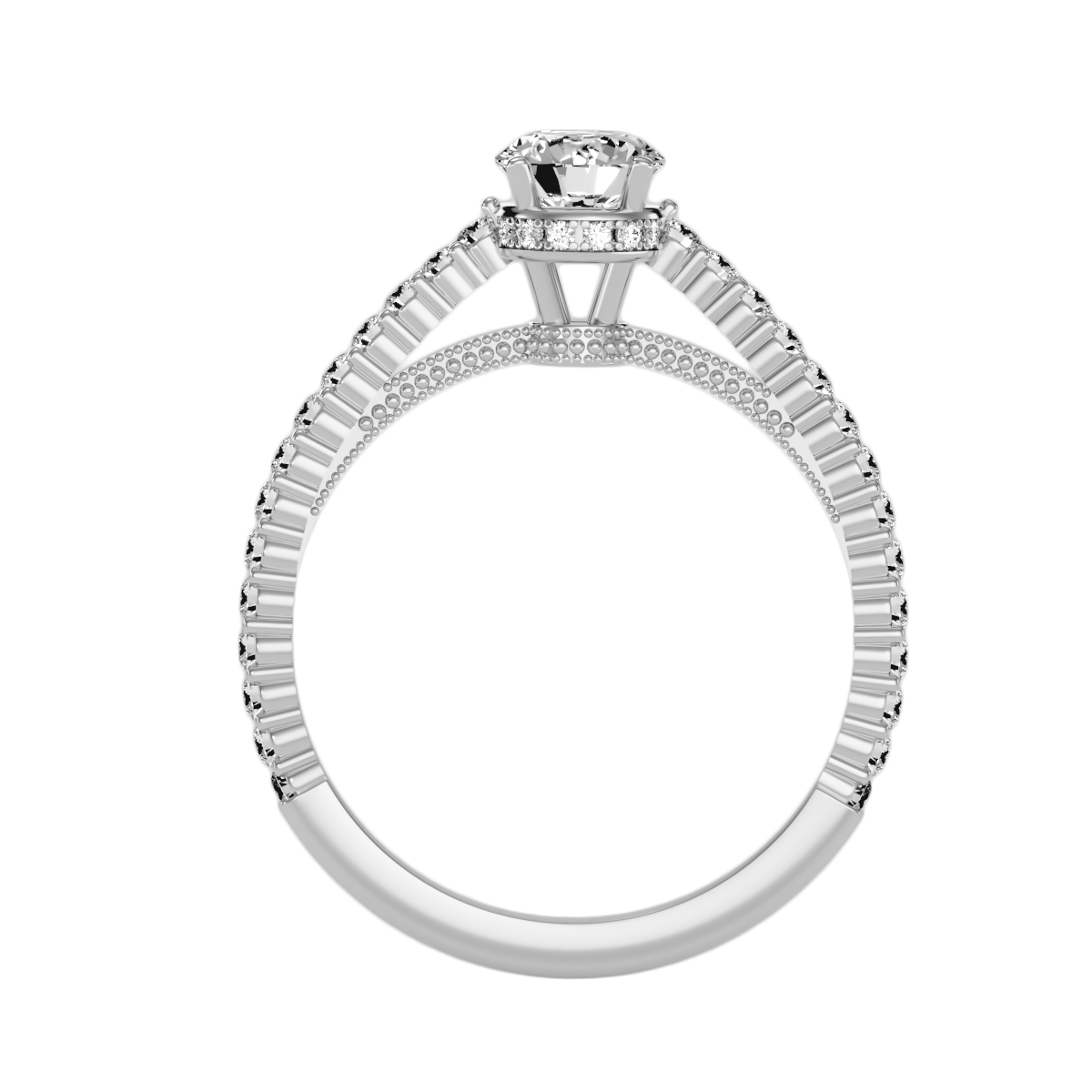 Solitaire ring with accent stones .96 ct