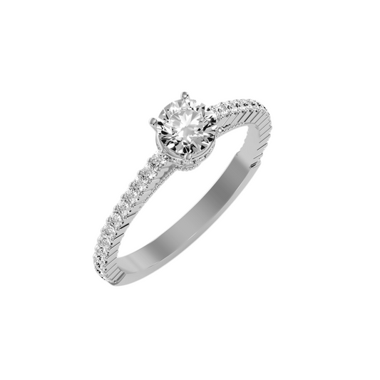 Solitaire ring with accent stones .96 ct