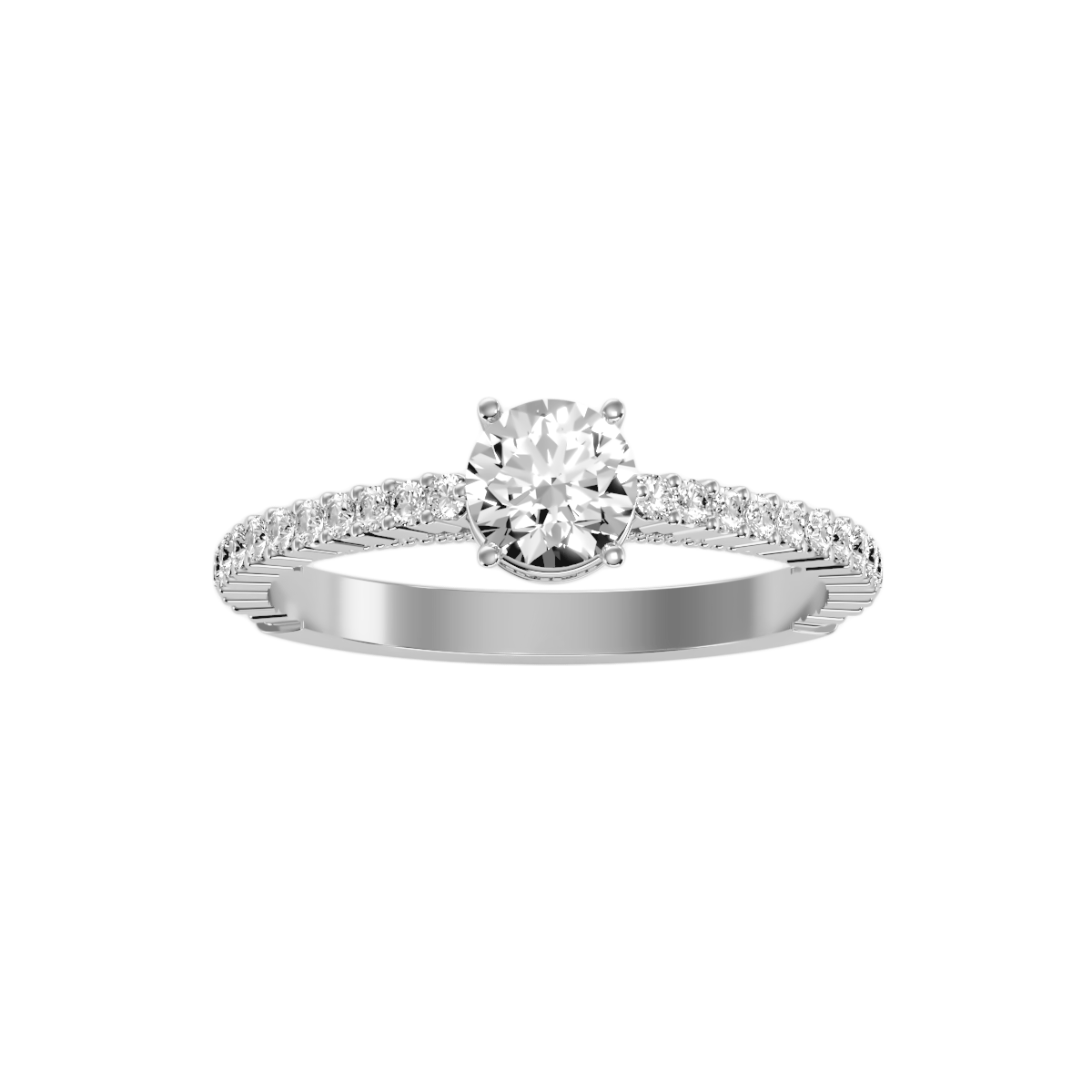 Solitaire ring with accent stones .96 ct
