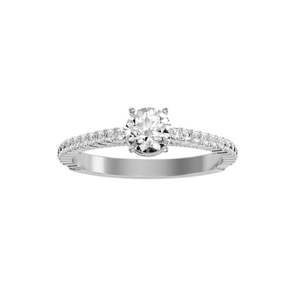 Solitaire ring with accent stones .96 ct
