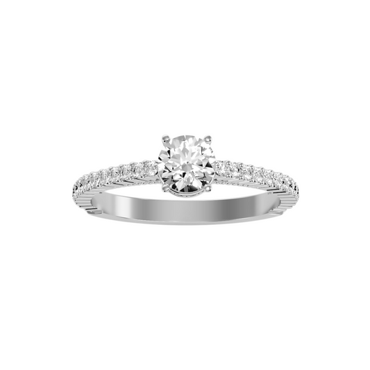 Solitaire ring with accent stones .96 ct