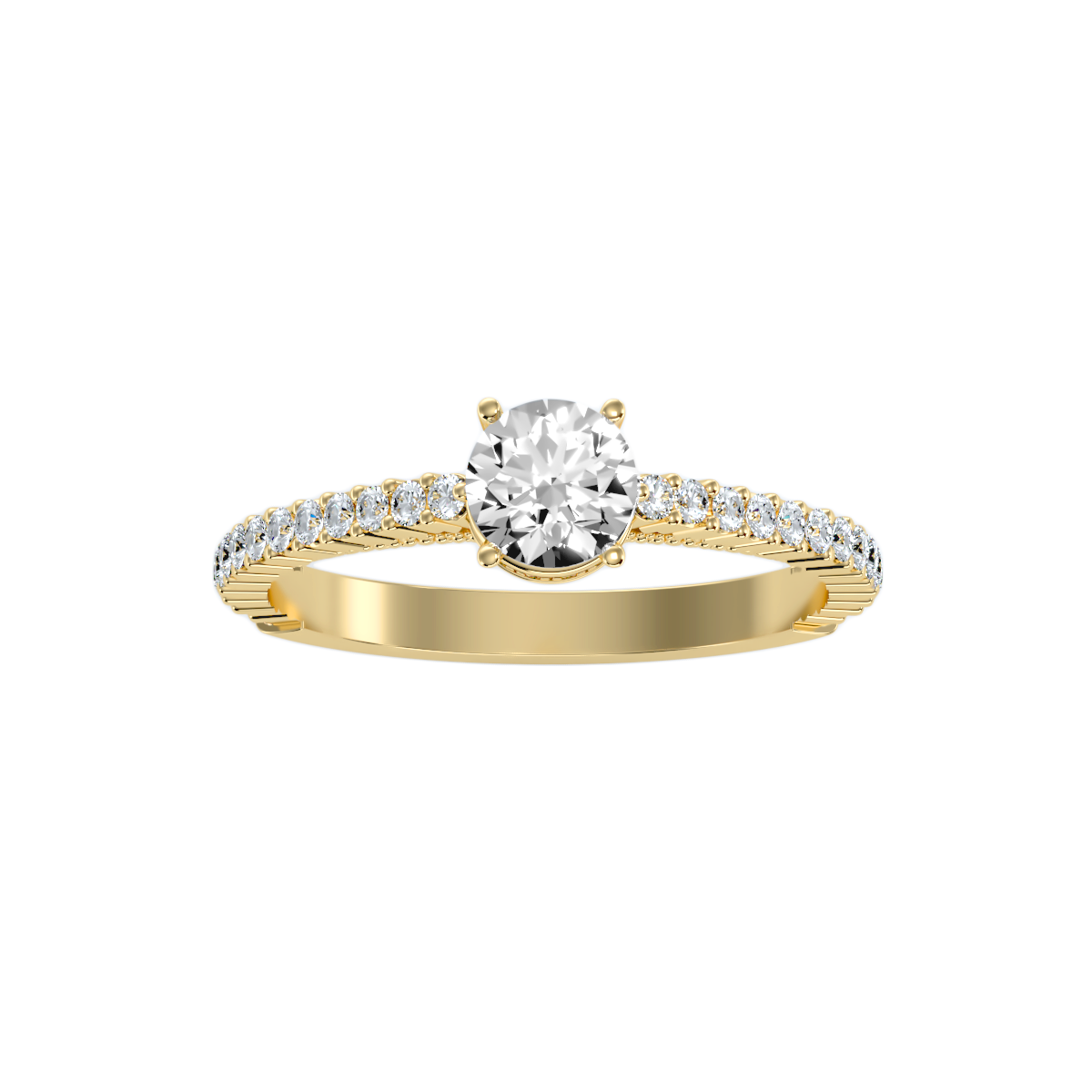 Solitaire ring with accent stones .96 ct