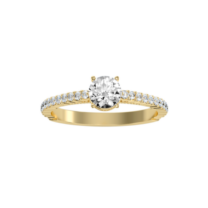 Solitaire ring with accent stones .96 ct