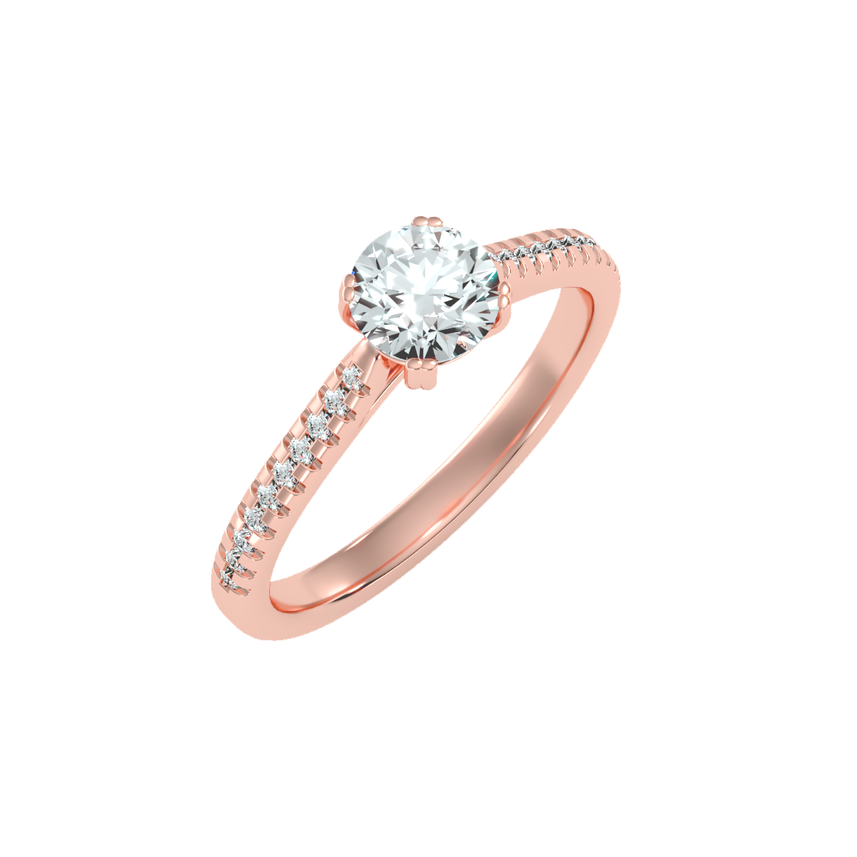 Solitaire ring with accent stones .93 ct