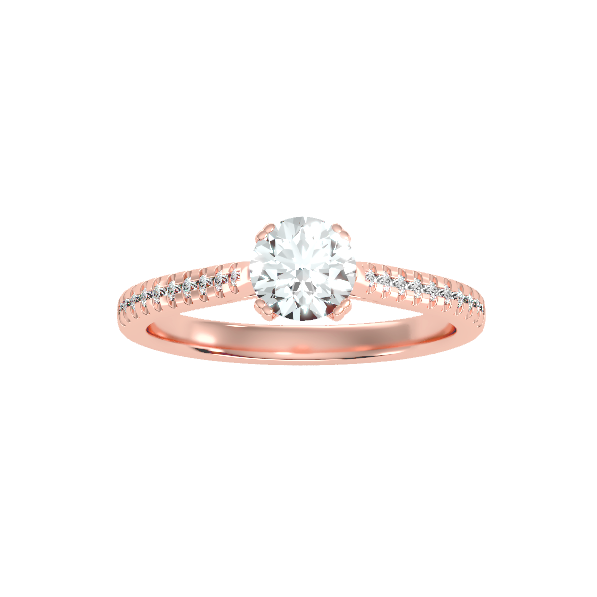 Solitaire ring with accent stones .93 ct