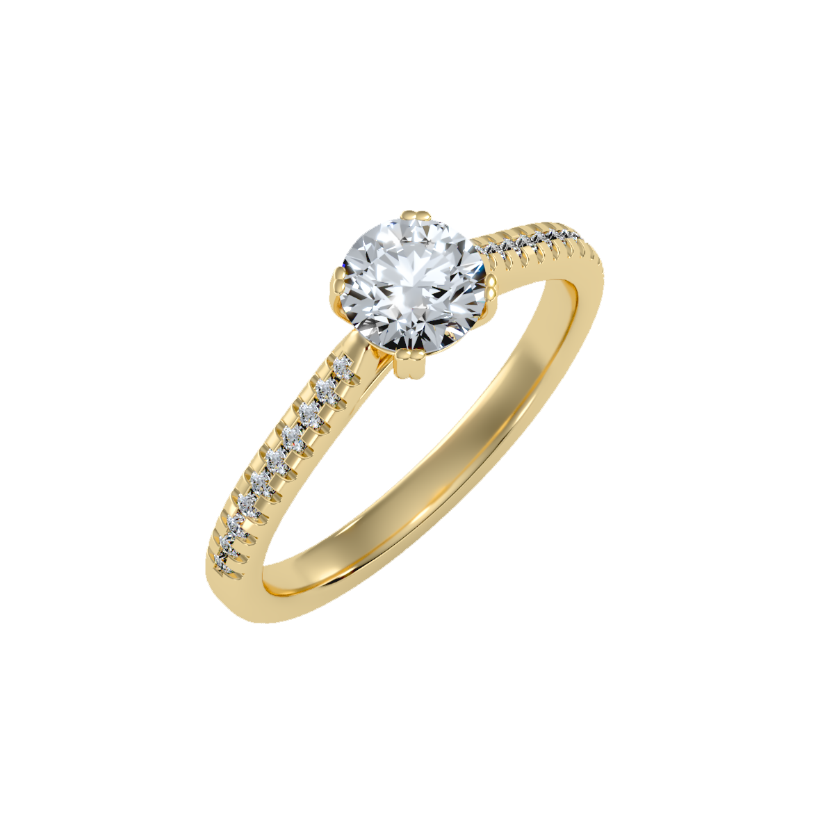 Solitaire ring with accent stones .93 ct