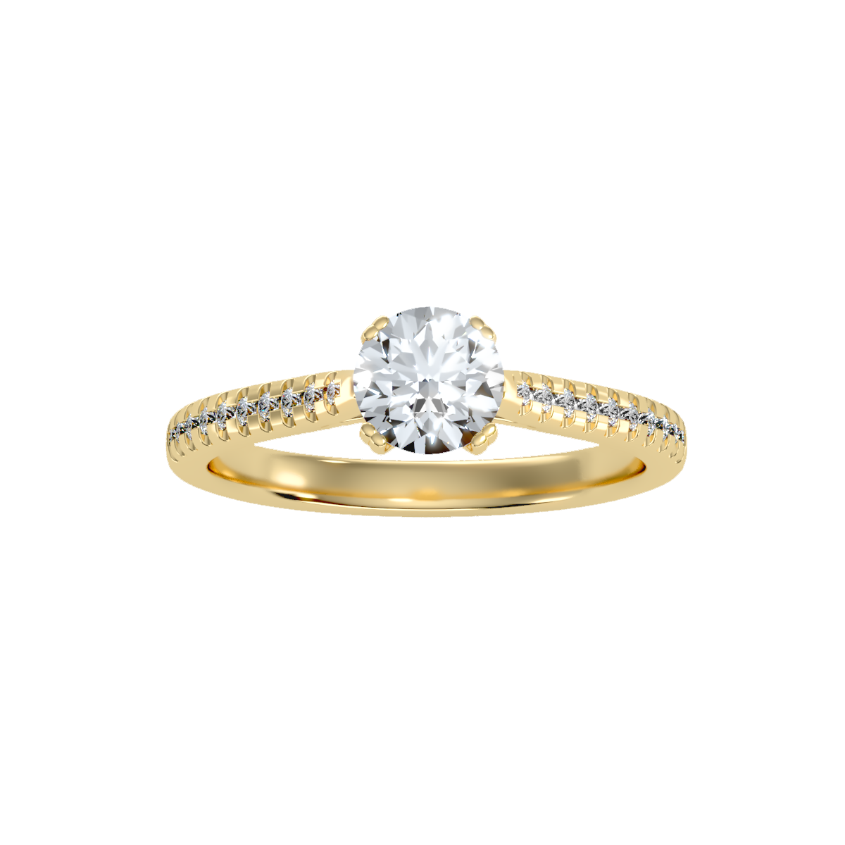 Solitaire ring with accent stones .93 ct