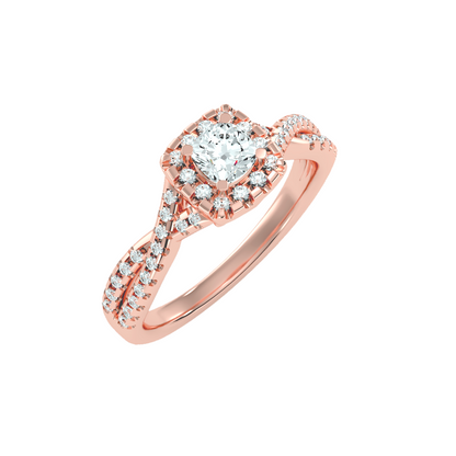Solitaire ring with accent stones .77 ct
