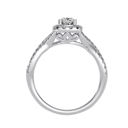 Solitaire ring with accent stones .77 ct