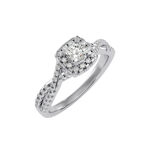 Solitaire ring with accent stones .77 ct