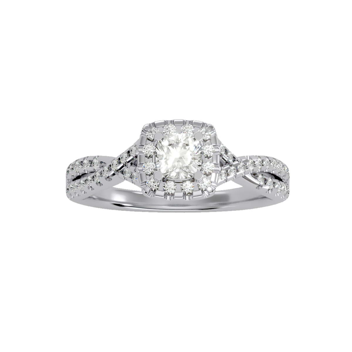 Solitaire ring with accent stones .77 ct