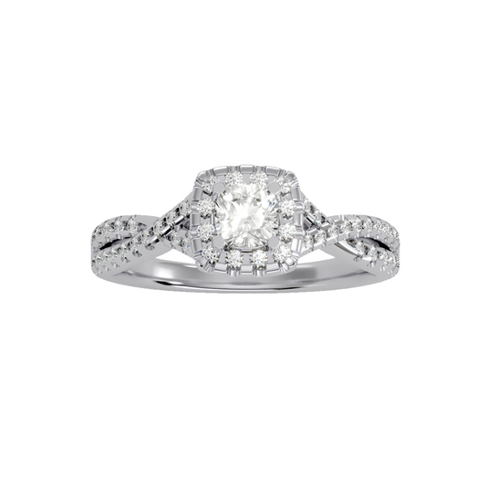 Solitaire ring with accent stones .77 ct