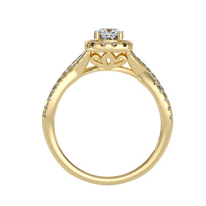 Solitaire ring with accent stones .77 ct