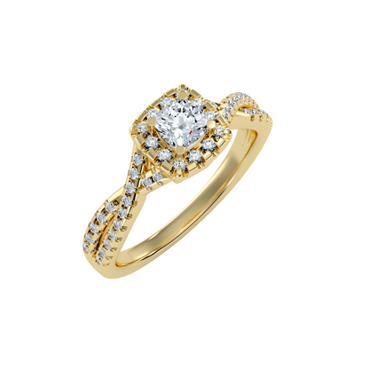 Solitaire ring with accent stones .77 ct