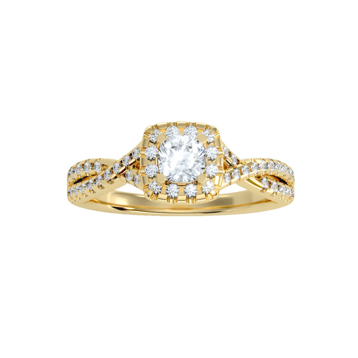 Solitaire ring with accent stones .77 ct