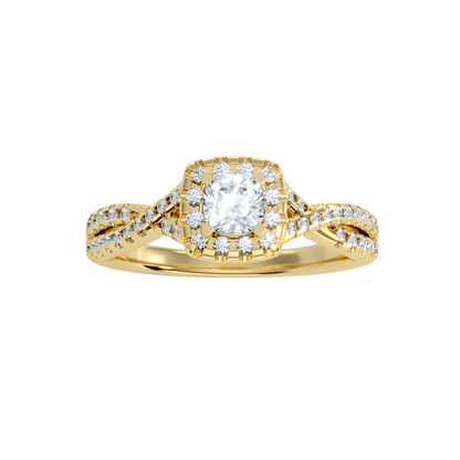 Solitaire ring with accent stones .77 ct